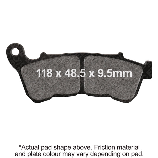EBC 14-15 H-D Sportster XL 883 R Roadster (w/Laced Wheel) Frt Lft/Rght FA-SFA-X Brake Pads