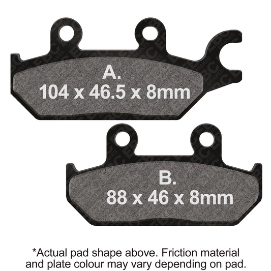 EBC 16-18 Yamaha YXE 70 Wolverine Front Left R Series Sintered Brake Pads
