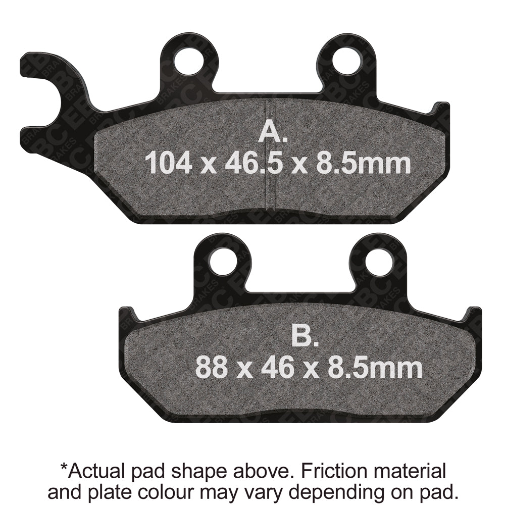 EBC 21-24 Yamaha EPS YXE 85W Wolverine X2 850cc Front Right R Series Sintered Brake Pads