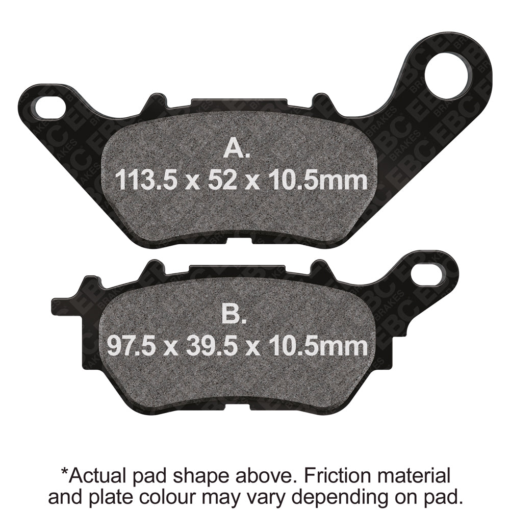 EBC 16-23 Yamaha MT-03 MT (w/ABS) Rear Right FA-SFA-TT-X Brake Pads