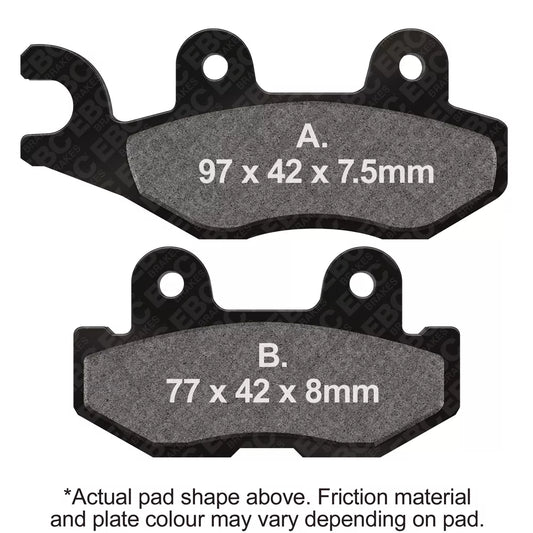 EBC 21-24 Yamaha EPS YXE 85W Wolverine X2 850cc Rear Right R Series Sintered Brake Pads
