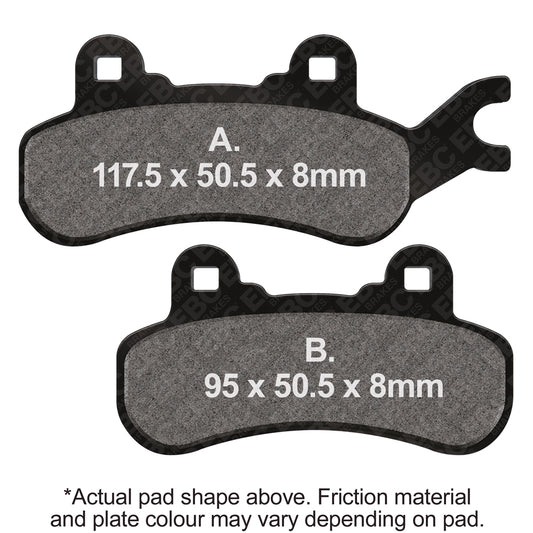 EBC 19-21 Can Am Maverick Turbo R Front Left R Series Sintered Brake Pads
