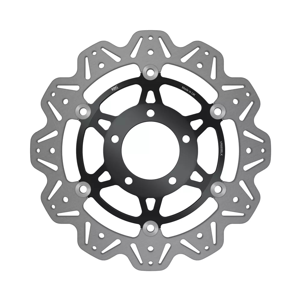 EBC 01-04 Triumph Hinckley Daytona 955i (w/5 Bolt Sngl Side Arm) Frt Lft/Rght Vee Floating Blk Rotor
