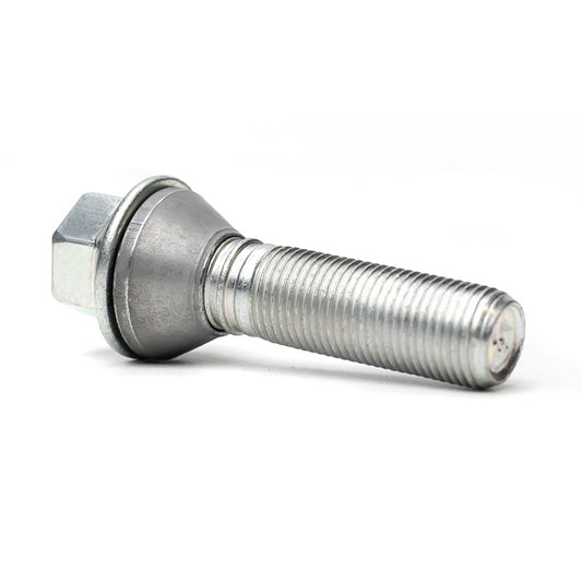 H&R Wheel Lug Bolt Taper-Head with movable cone M14x1.25 - Length 43mm - Black (e.g. BMW)