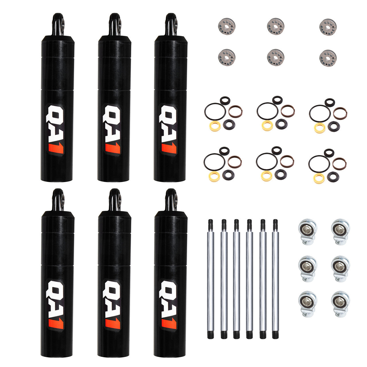 QA1 5Q9-DRY-6PK 5Q Series Shock Twin Tube Bearing Mount 9in. Stroke Dry