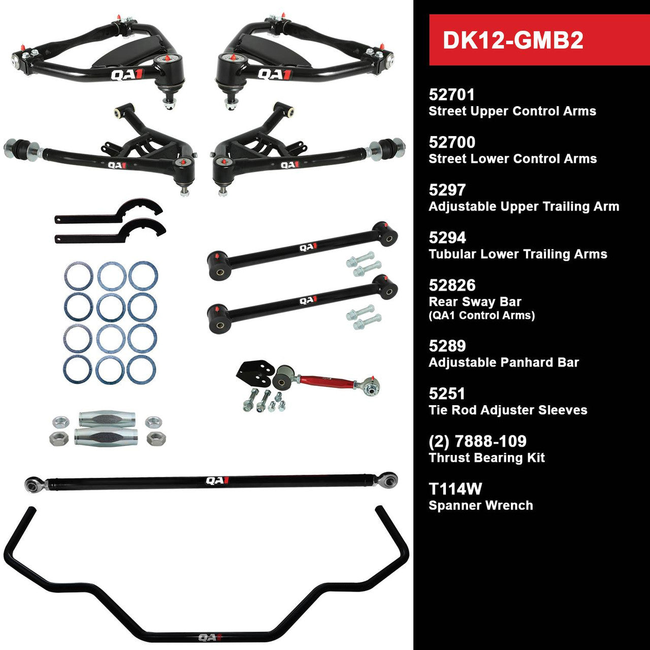 QA1 DK12-GMB2 Level 2 Full Vehicle Drag Kit 65-68 Chevy B-Body W/O Shocks
