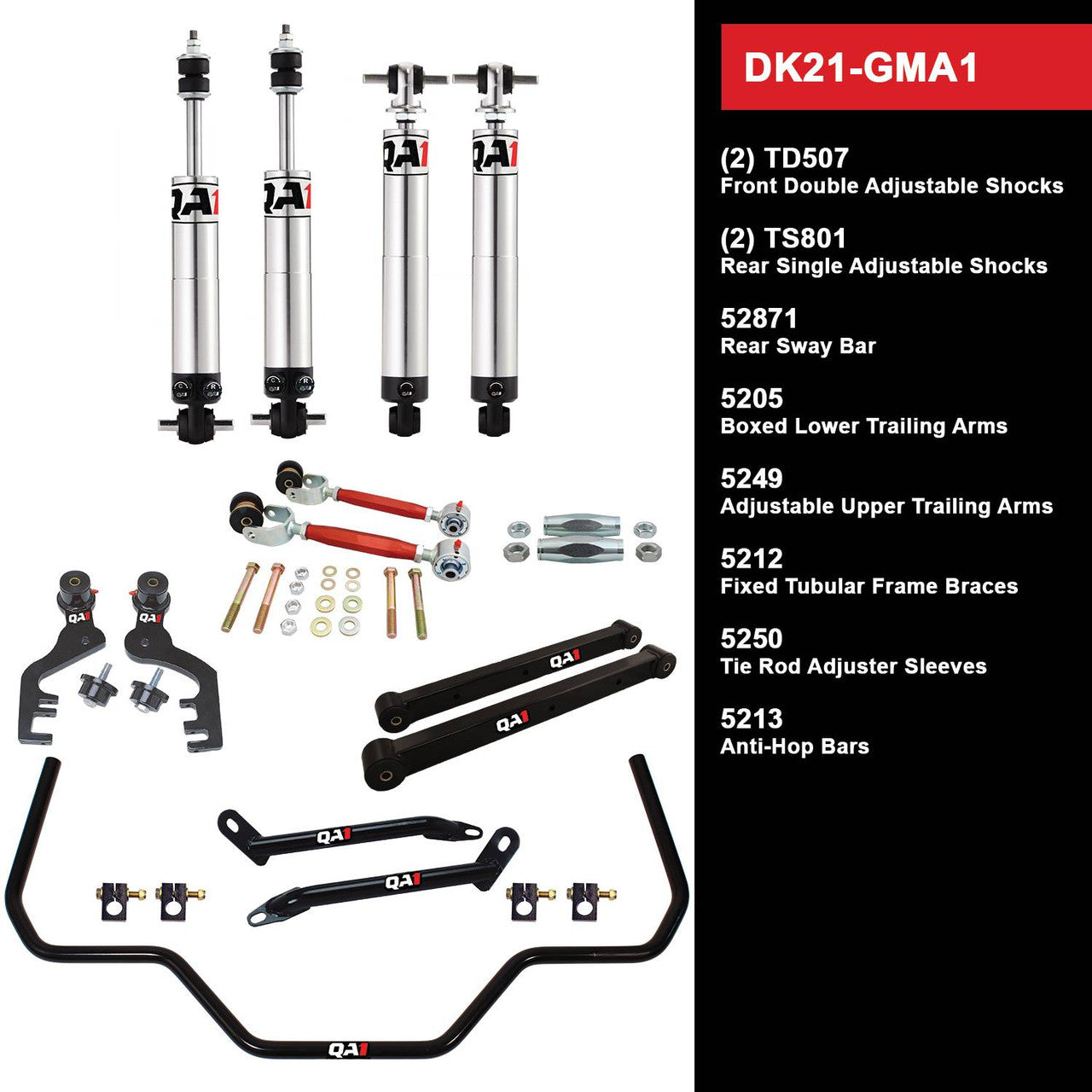 QA1 DK21-GMA1 Level 1 Full Vehicle Drag Kit 64-67 GM A-Body W/ Shocks