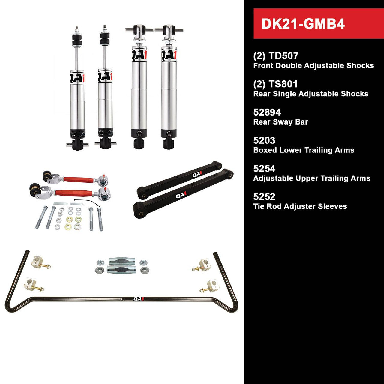 QA1 DK21-GMB4 Level 1 Full Vehicle Drag Kit 78-93 GM B-Body W/ Shocks