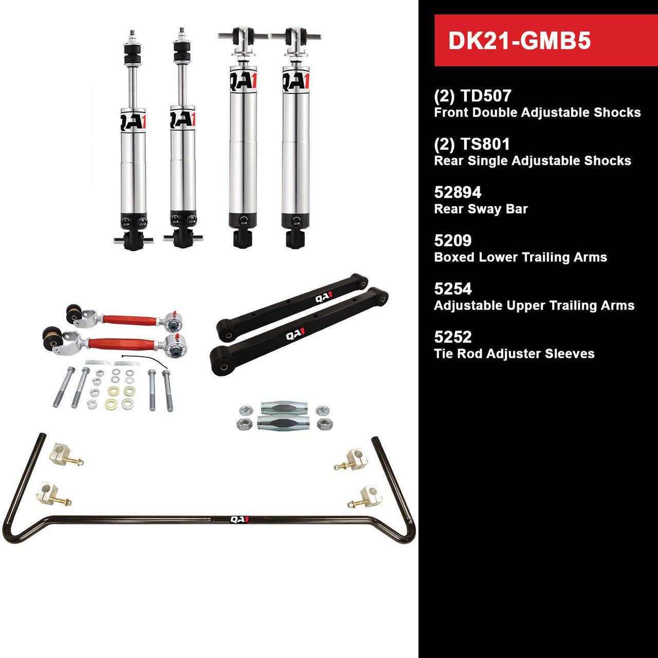 QA1 DK21-GMB5 Level 1 Full Vehicle Drag Kit 94-96 GM B-Body W/ Shocks