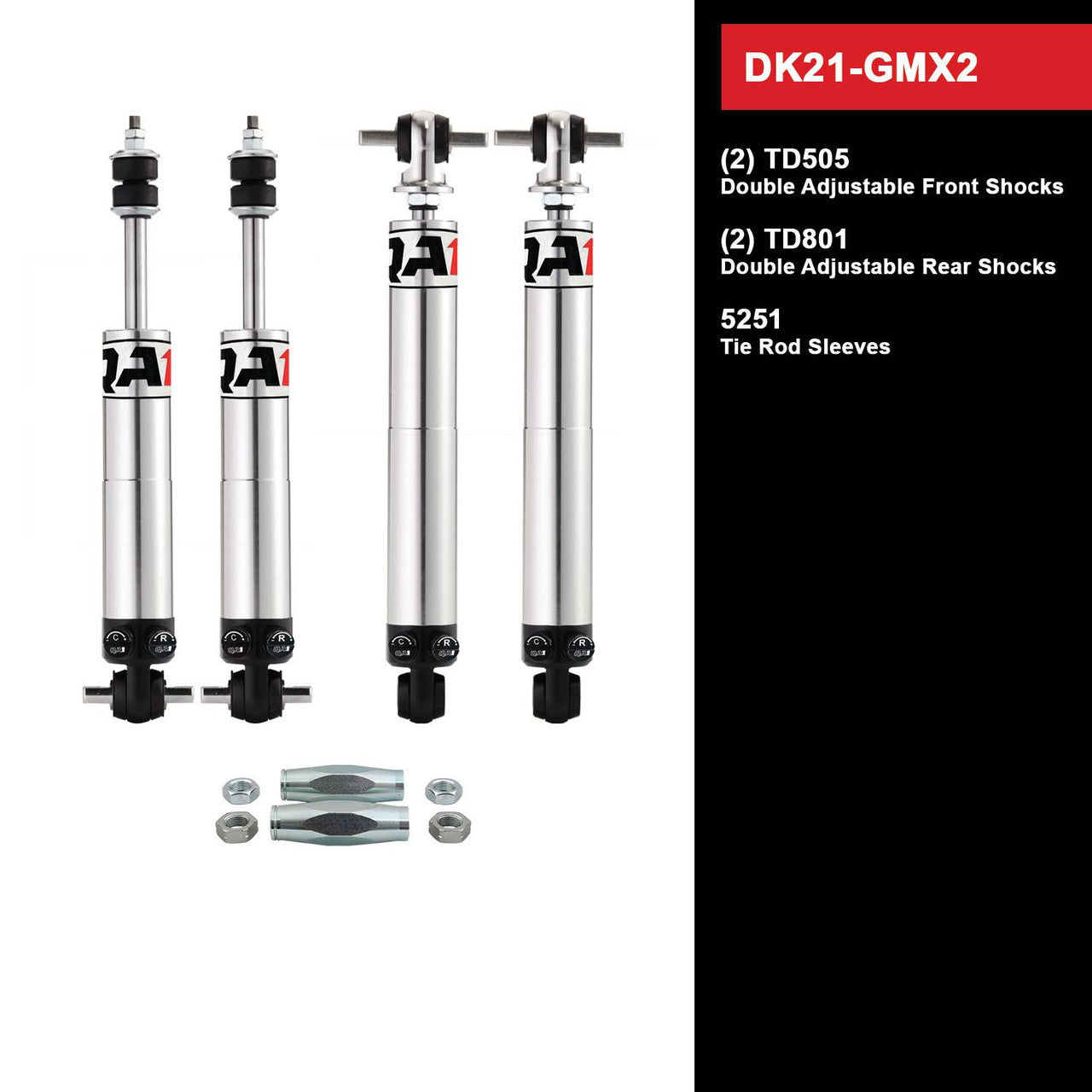 QA1 DK21-GMX2 Level 1 Full Vehicle Drag Kit 68-74 GM X-Body W/ Shocks