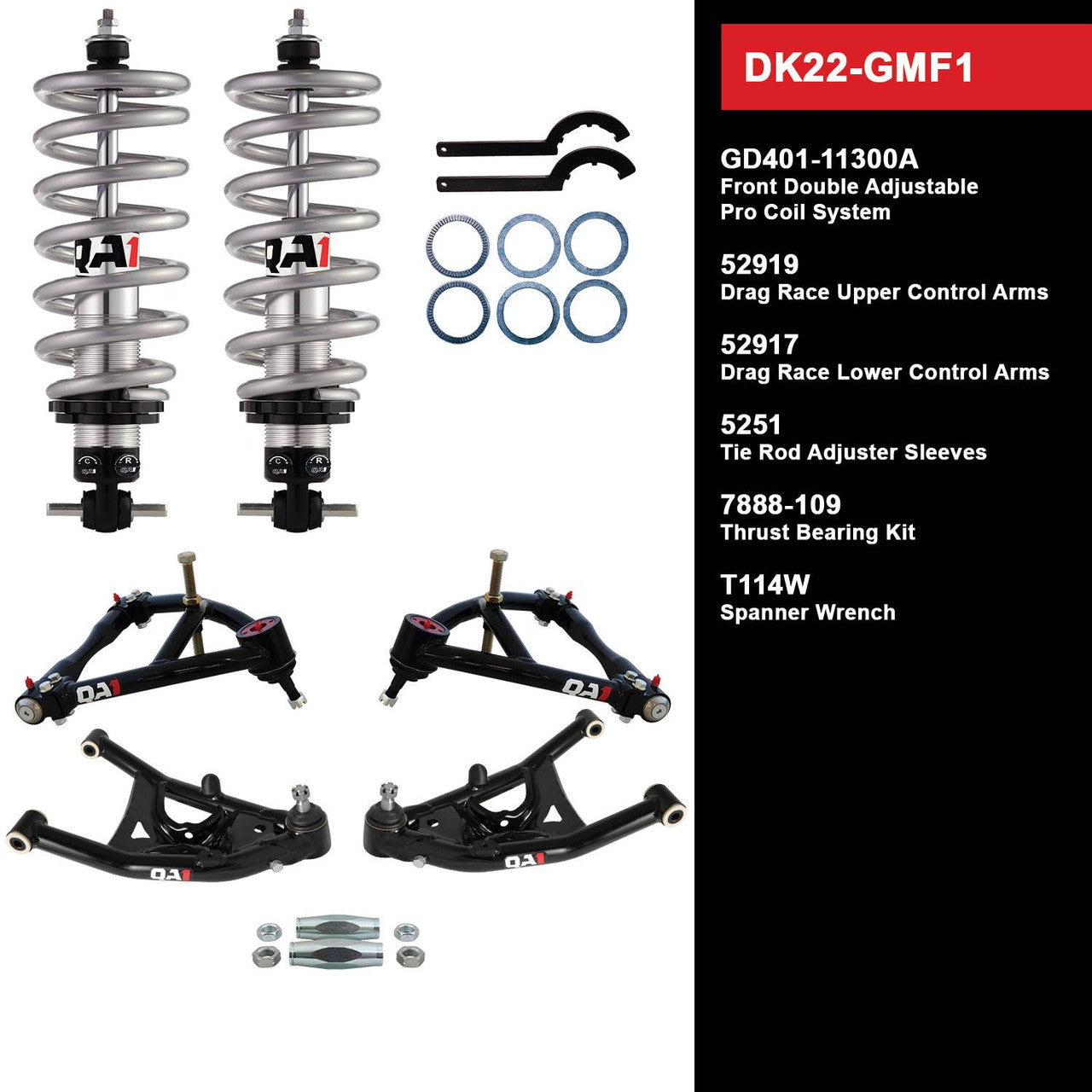 QA1 DK22-GMF1 Level 1 Full Vehicle Drag Kit 67-69 GM F-Body W/ Shocks