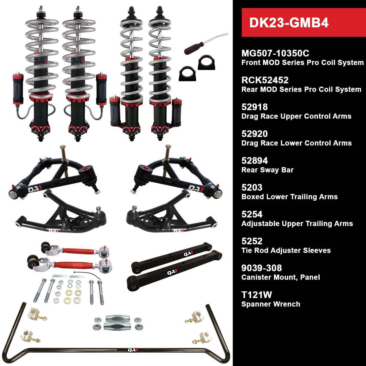 QA1 DK23-GMB4 Level 3 Full Vehicle Drag Kit 78-93 GM B-Body W/ Shocks
