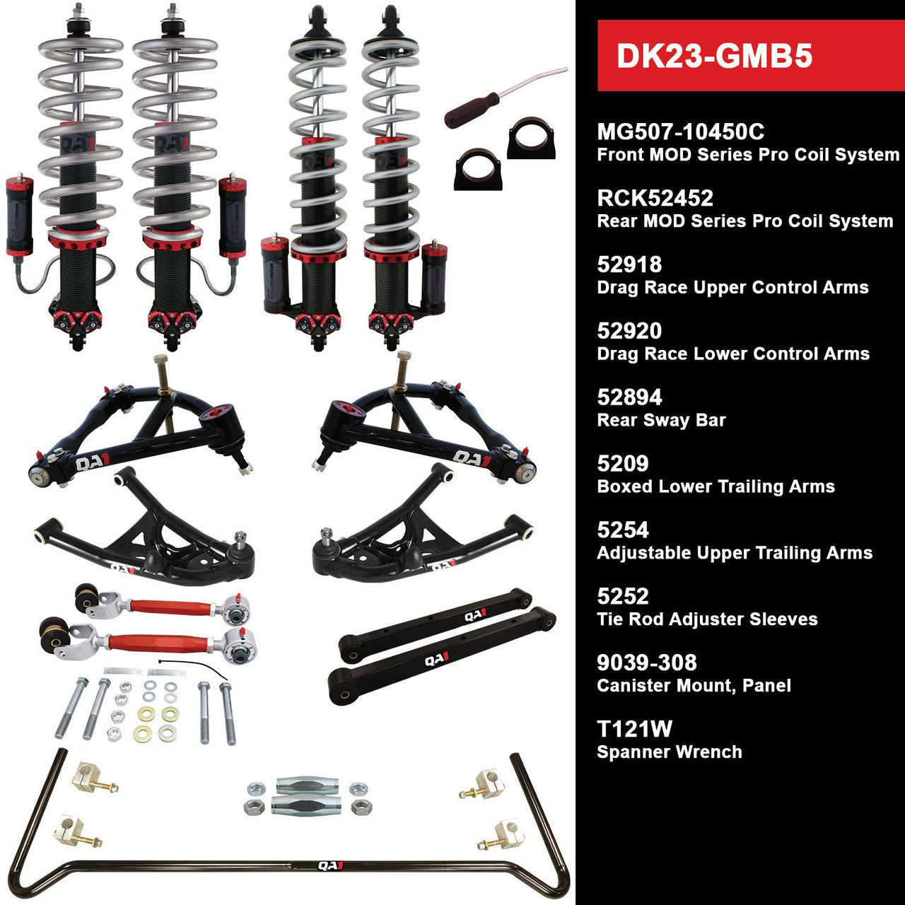 QA1 DK23-GMB5 Level 3 Full Vehicle Drag Kit 94-96 GM B-Body W/ Shocks