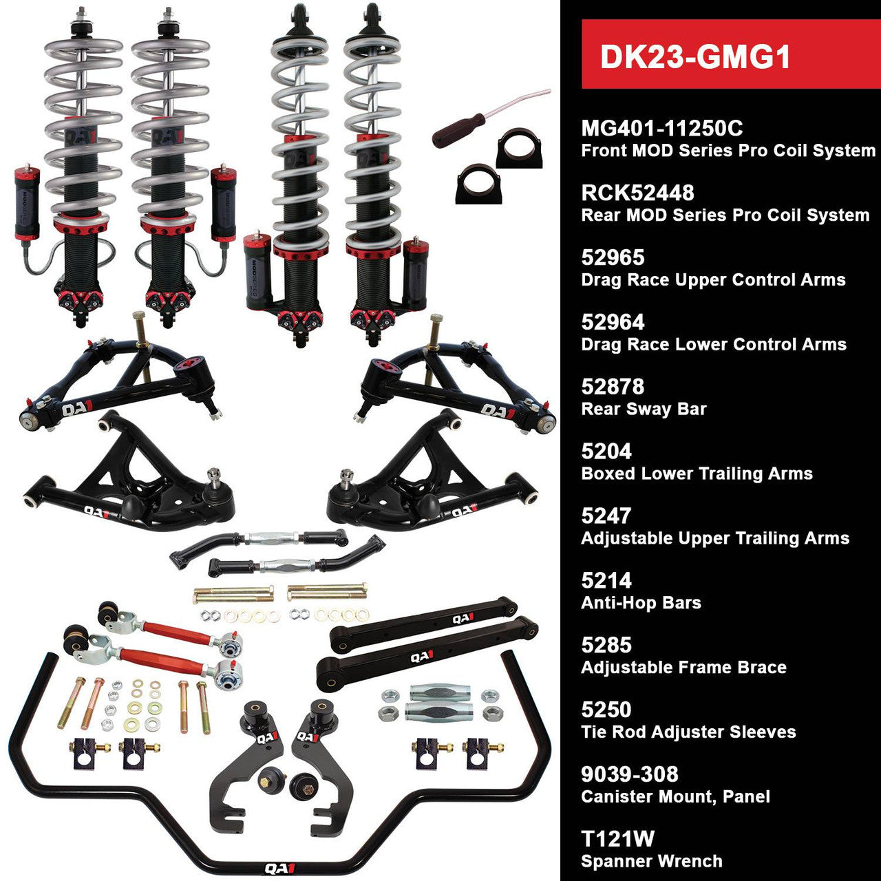 QA1 DK23-GMG1 Level 3 Full Vehicle Drag Kit 78-88 GM G-Body W/ Shocks