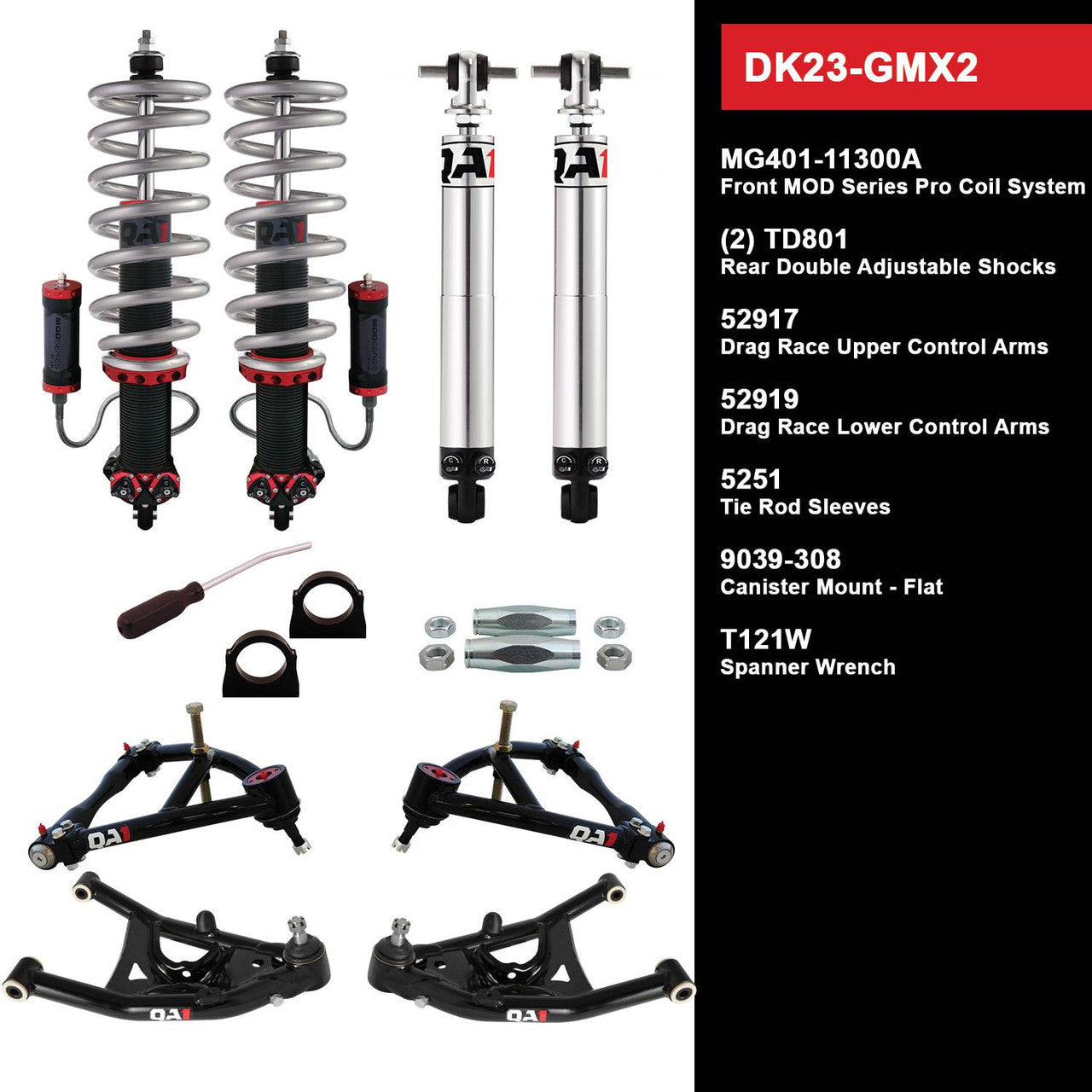 QA1 DK23-GMX2 Level 3 Full Vehicle Drag Kit 68-74 GM X-Body W/ Shocks