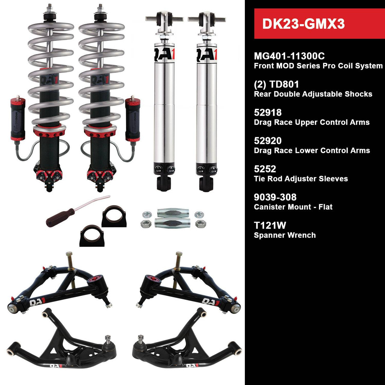 QA1 DK23-GMX3 Level 3 Full Vehicle Drag Kit 75-79 GM X-Body W/ Shocks