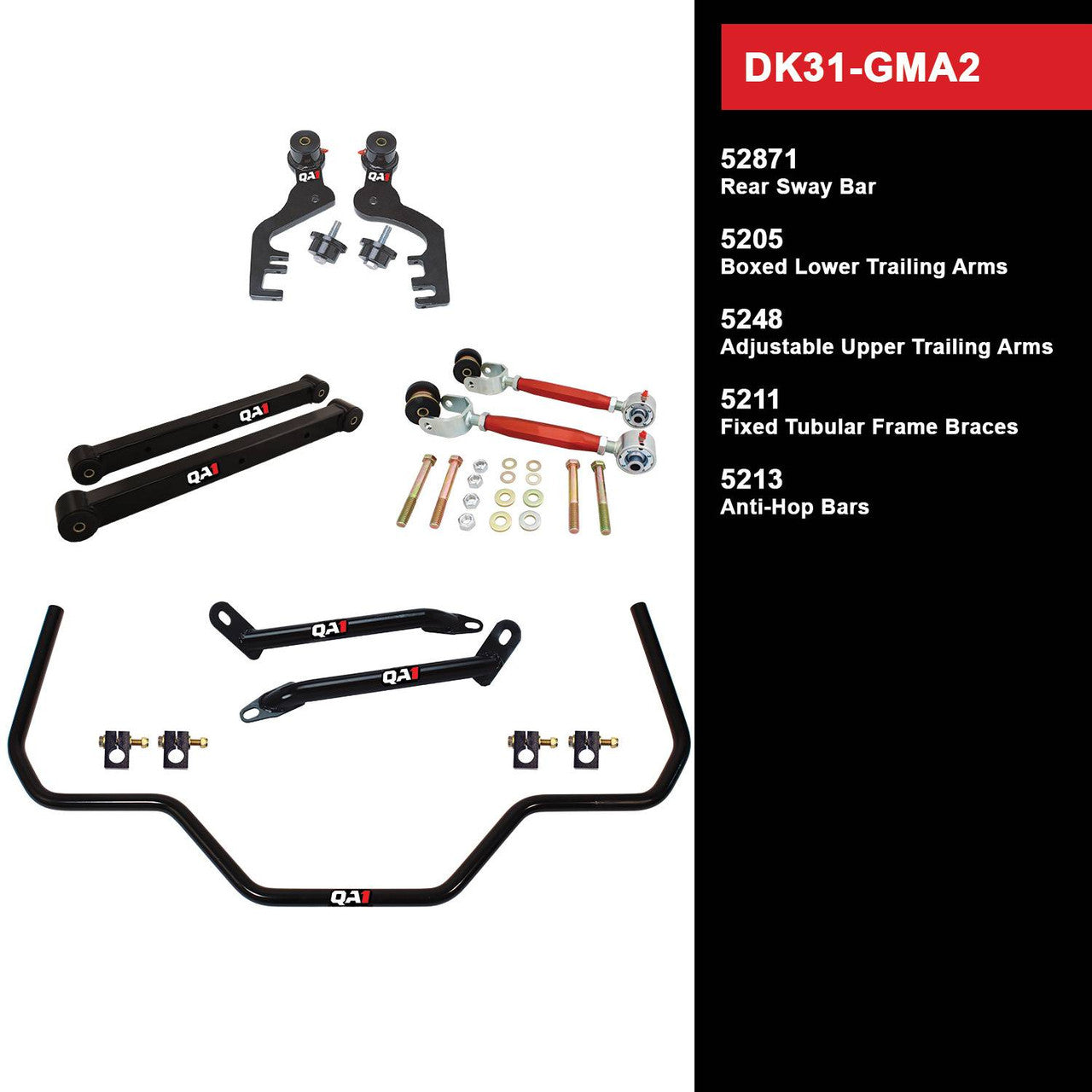 QA1 DK31-GMA2 Level 1 Full Vehicle Drag Kit 68-72 GM A-Body W/O Shocks
