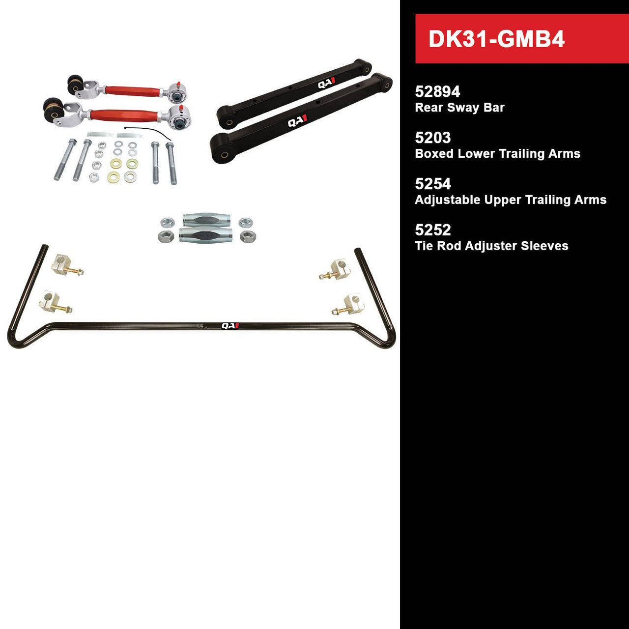 QA1 DK31-GMB4 Level 1 Full Vehicle Drag Kit 78-93 GM B-Body W/O Shocks
