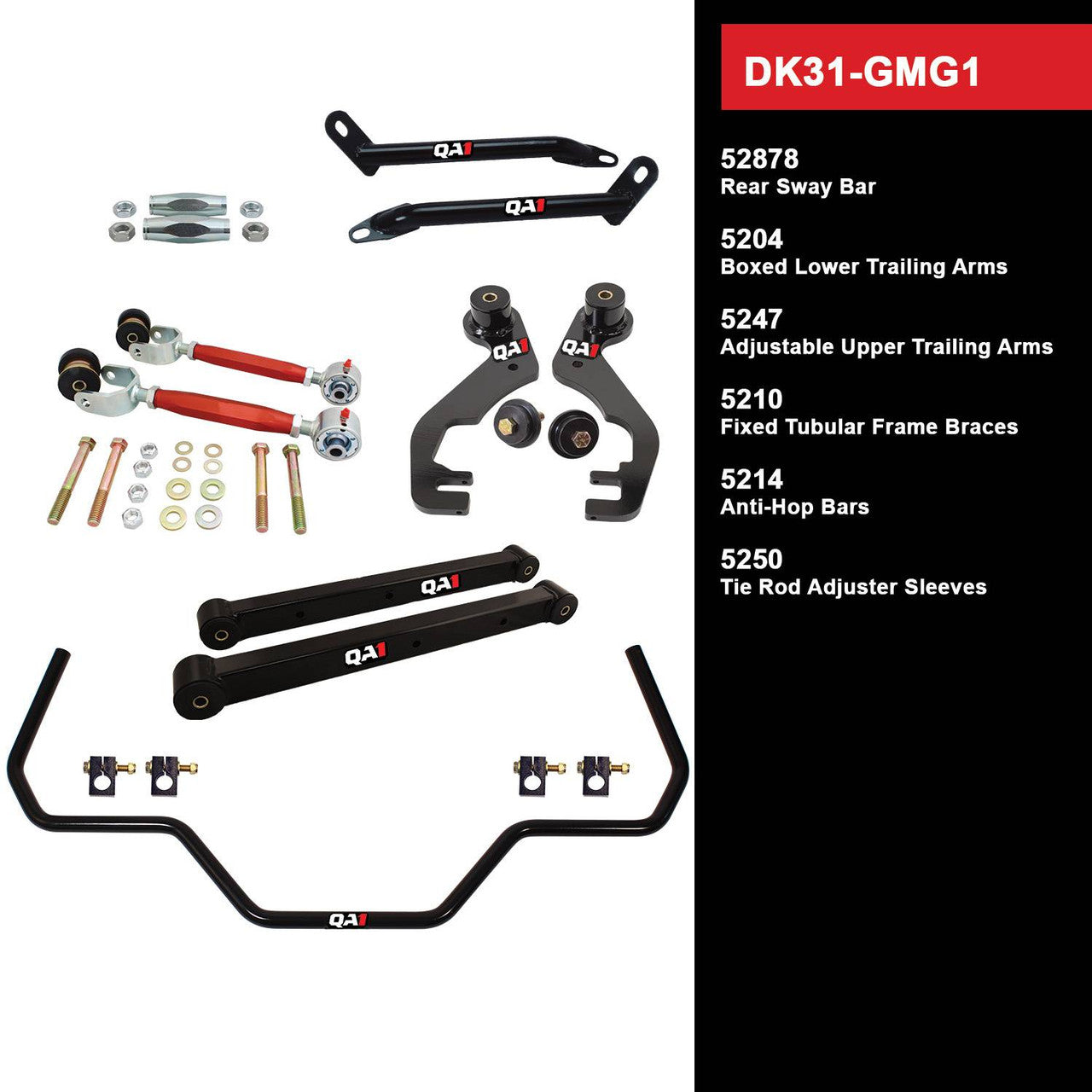 QA1 DK31-GMG1 Level 1 Full Vehicle Drag Kit 78-88 GM G-Body W/O Shocks