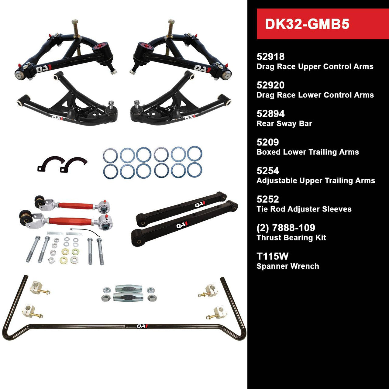 QA1 DK32-GMB5 Level 2 Full Vehicle Drag Kit 94-96 GM B-Body W/O Shocks