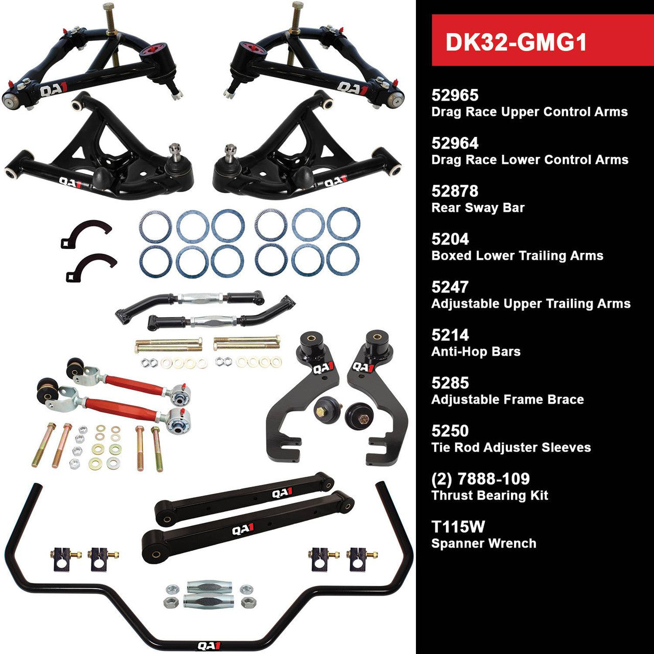 QA1 DK32-GMG1 Level 2 Full Vehicle Drag Kit 78-88 GM G-Body W/O Shocks