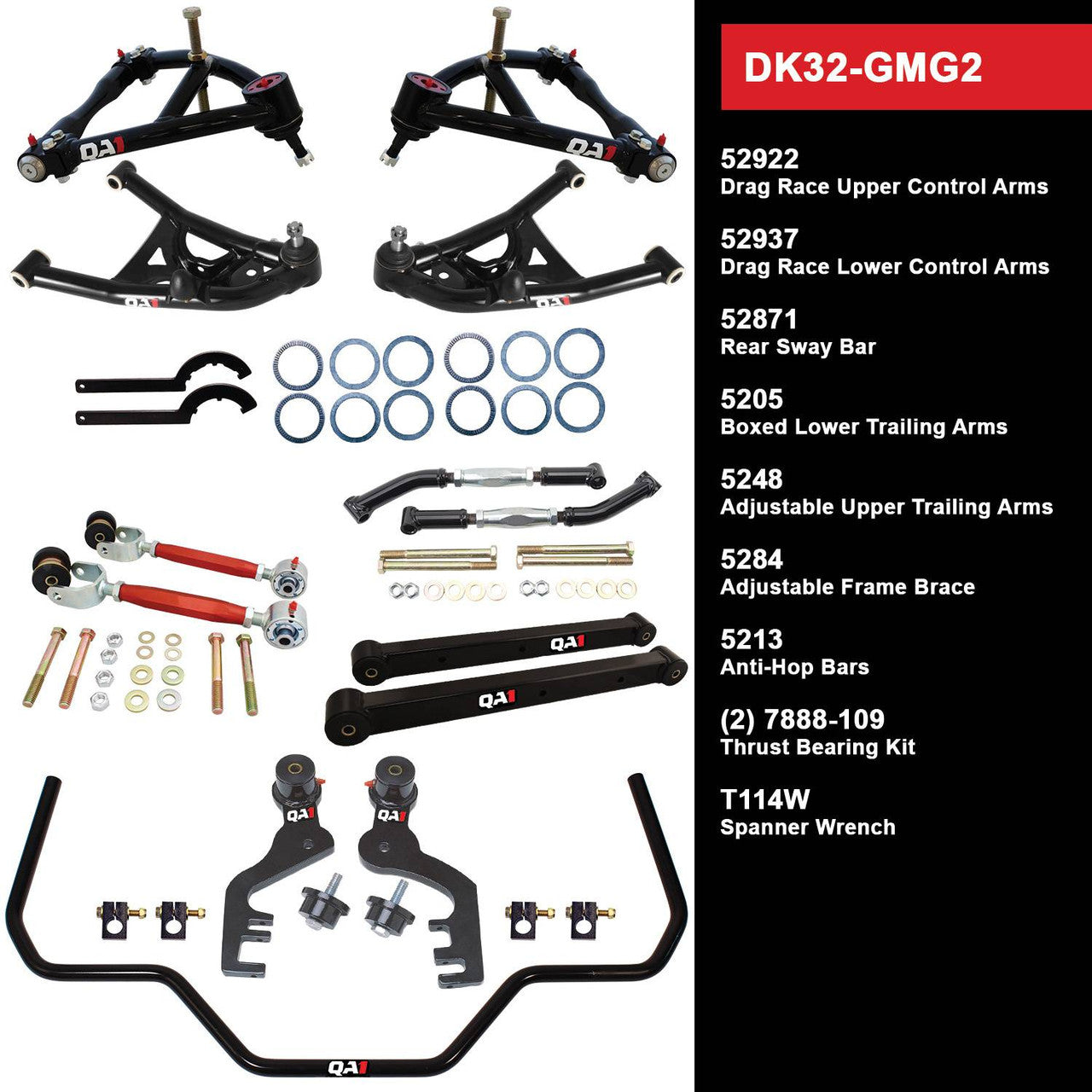 QA1 DK32-GMG2 Level 2 Full Vehicle Drag Kit 69-72 GM G-Body W/O Shocks