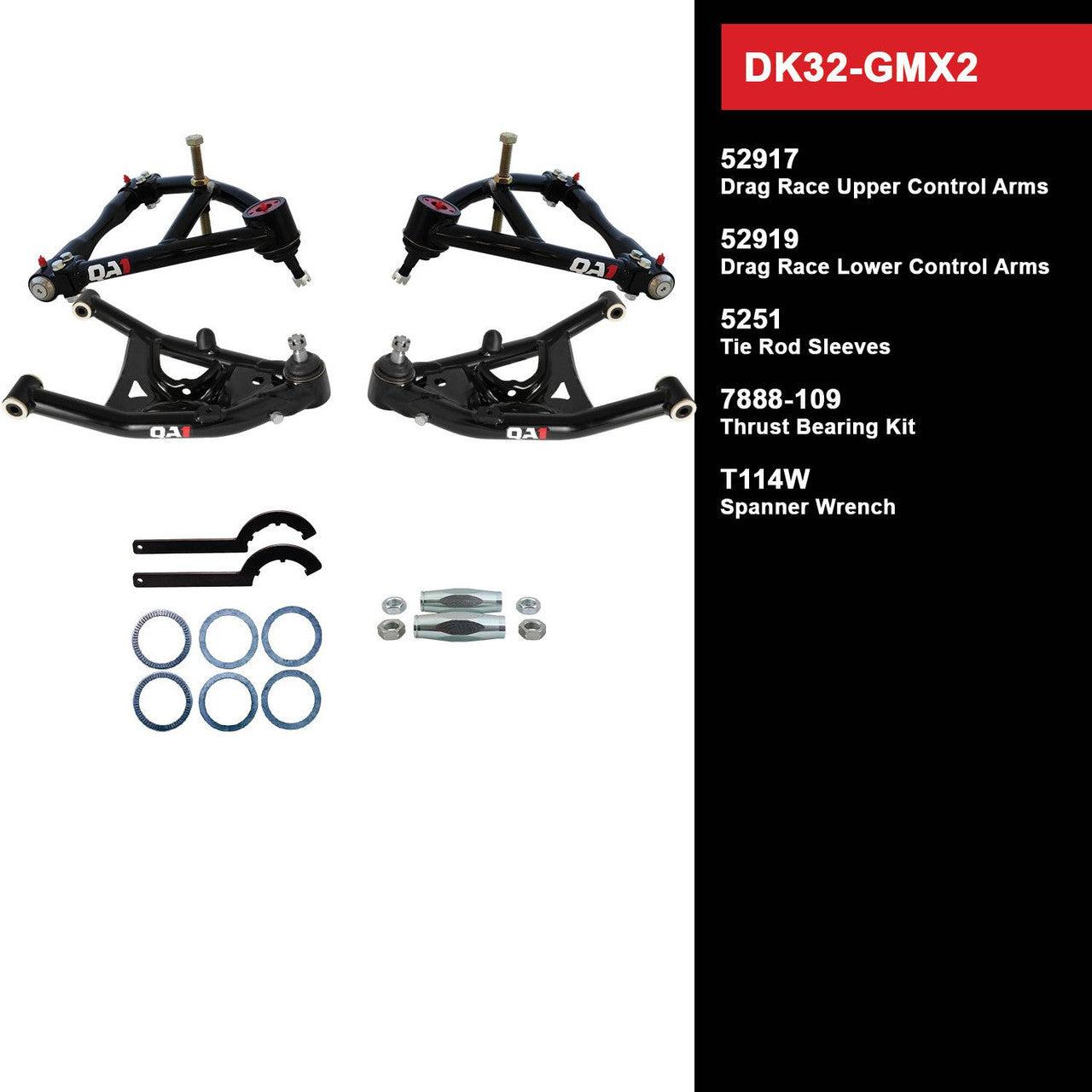 QA1 DK32-GMX2 Level 2 Full Vehicle Drag Kit 68-74 GM X-Body W/O Shocks
