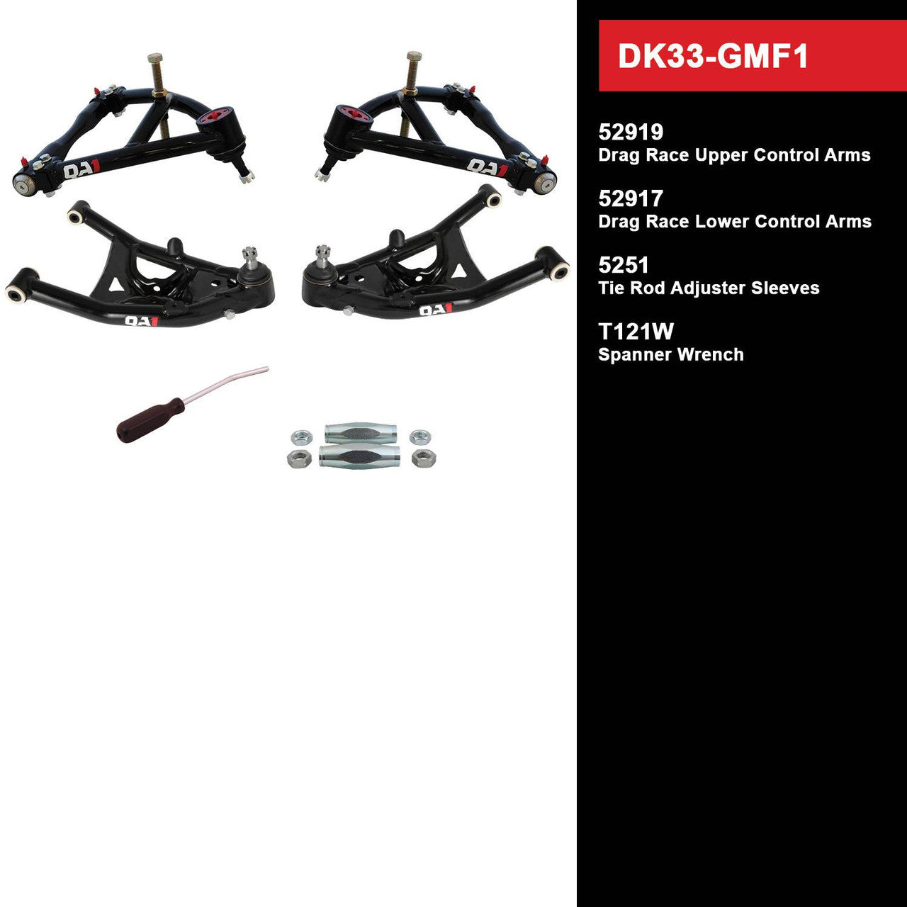 QA1 DK33-GMF1 Level 3 Full Vehicle Drag Kit 67-69 GM F-Body W/O Shocks
