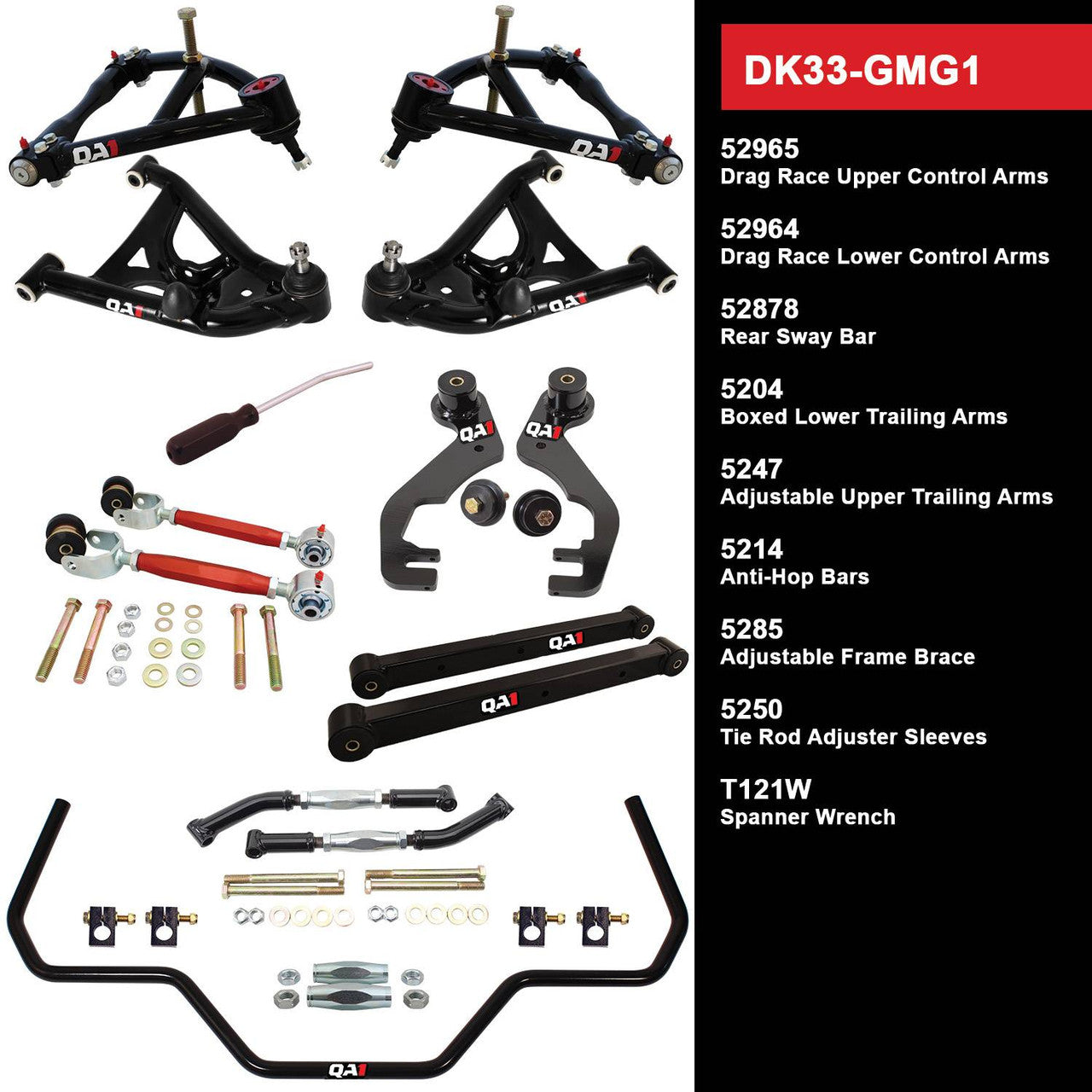 QA1 DK33-GMG1 Level 3 Full Vehicle Drag Kit 78-88 GM G-Body W/O Shocks