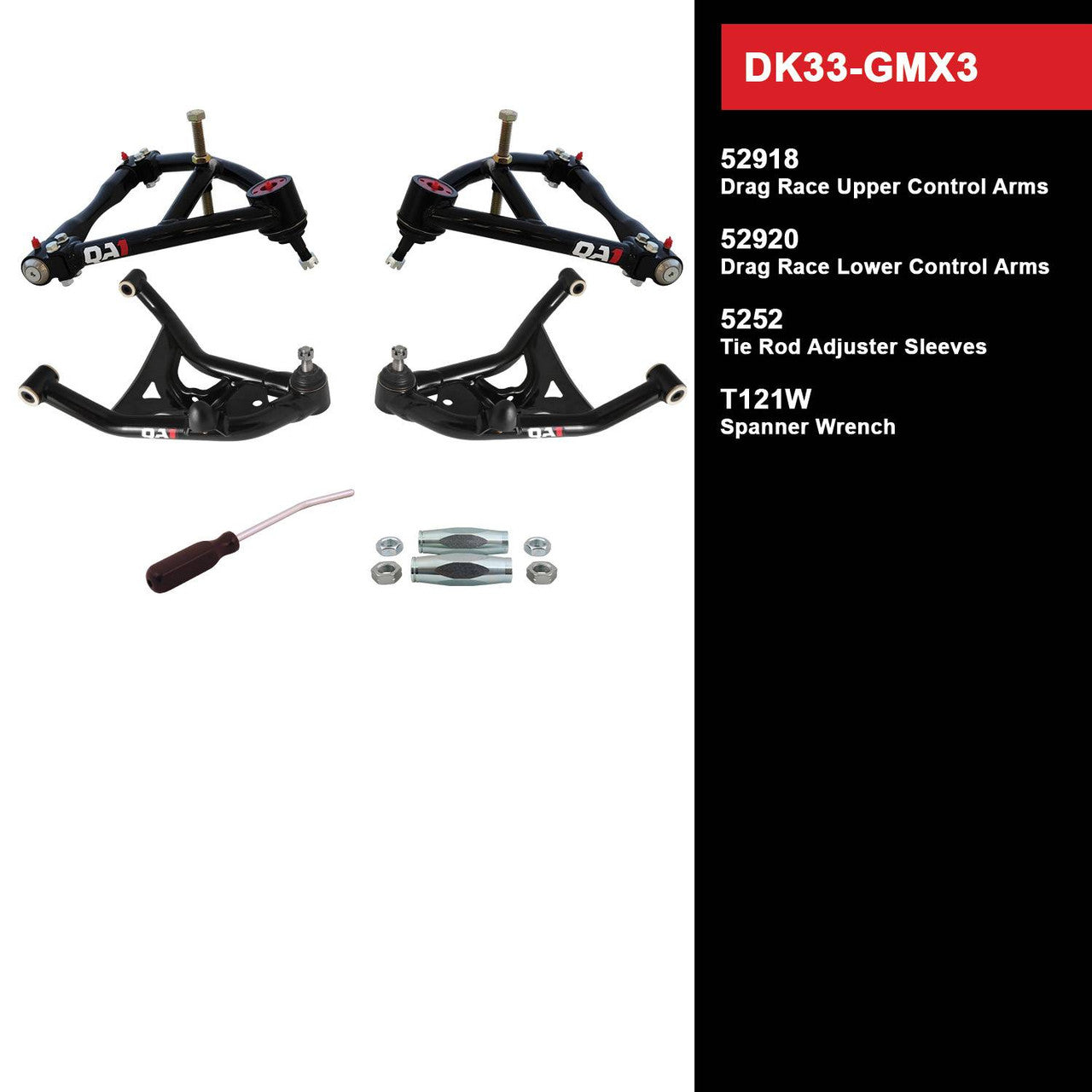 QA1 DK33-GMX3 Level 3 Full Vehicle Drag Kit 75-79 GM X-Body W/O Shocks