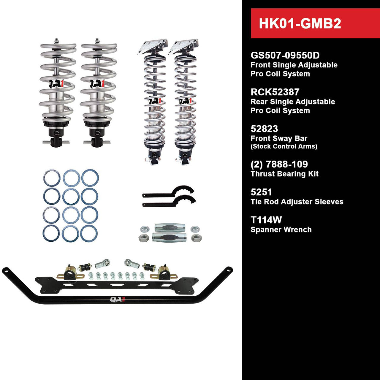 QA1 HK01-GMB2 Level 1 Full Vehicle Handling Kit 65-70 GM B-Body W/ Shocks