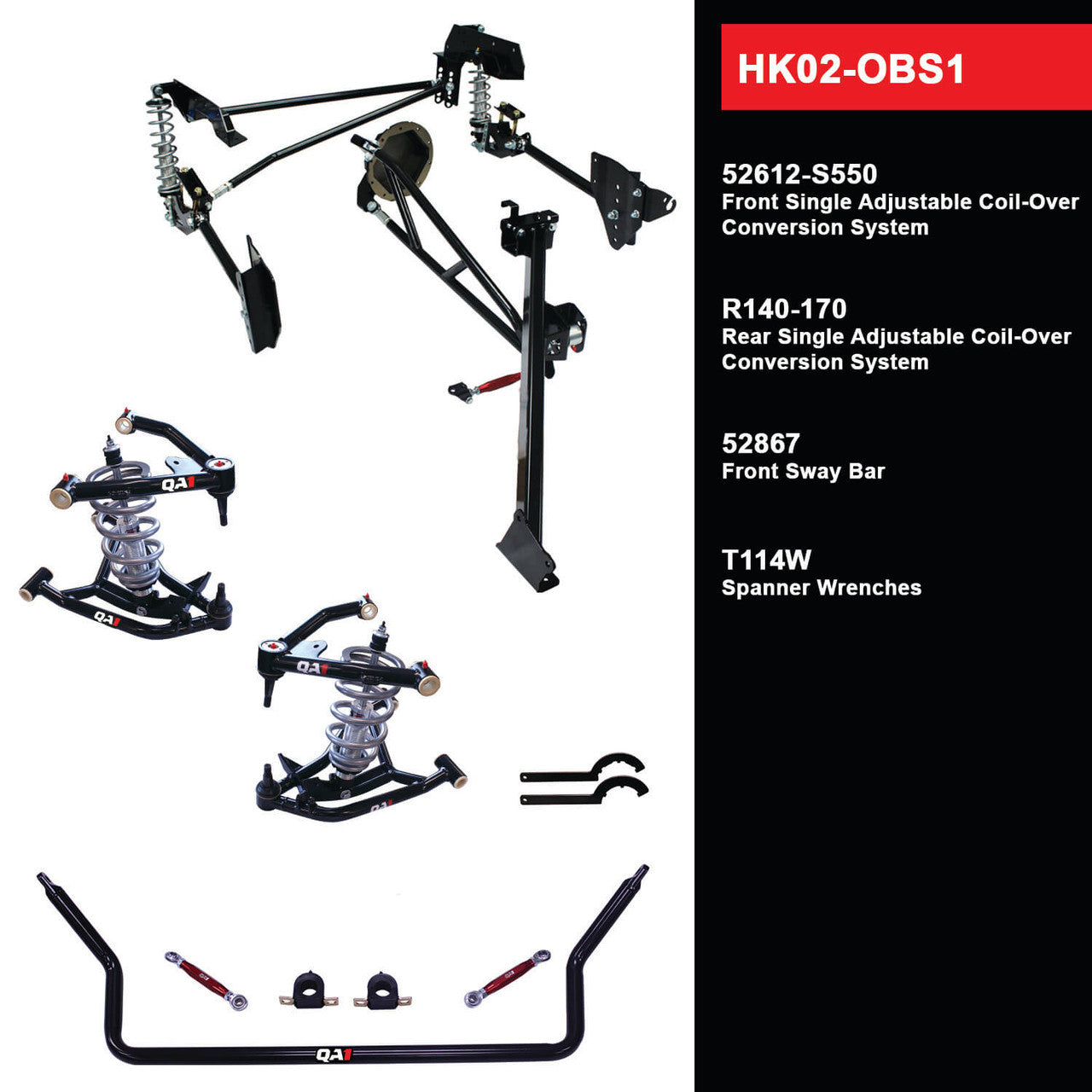 QA1 HK02-OBS1 Level 2 Full Vehicle Handling Kit 88-98 C1500 W/ Shocks