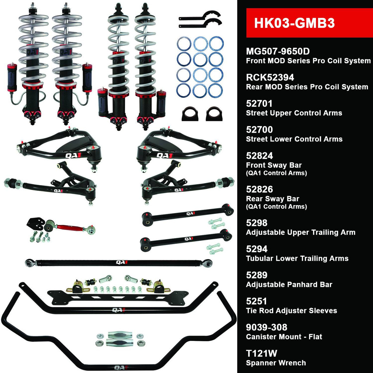 QA1 HK03-GMB3 Level 3 Full Vehicle Handling Kit 69-70 GM B-Body W/ Shocks