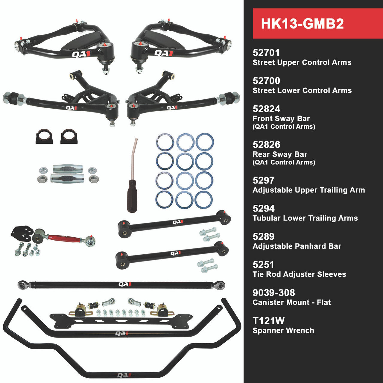 QA1 HK13-GMB2 Level 3 Full Vehicle Handling Kit 65-68 GM B-Body W/O Shocks
