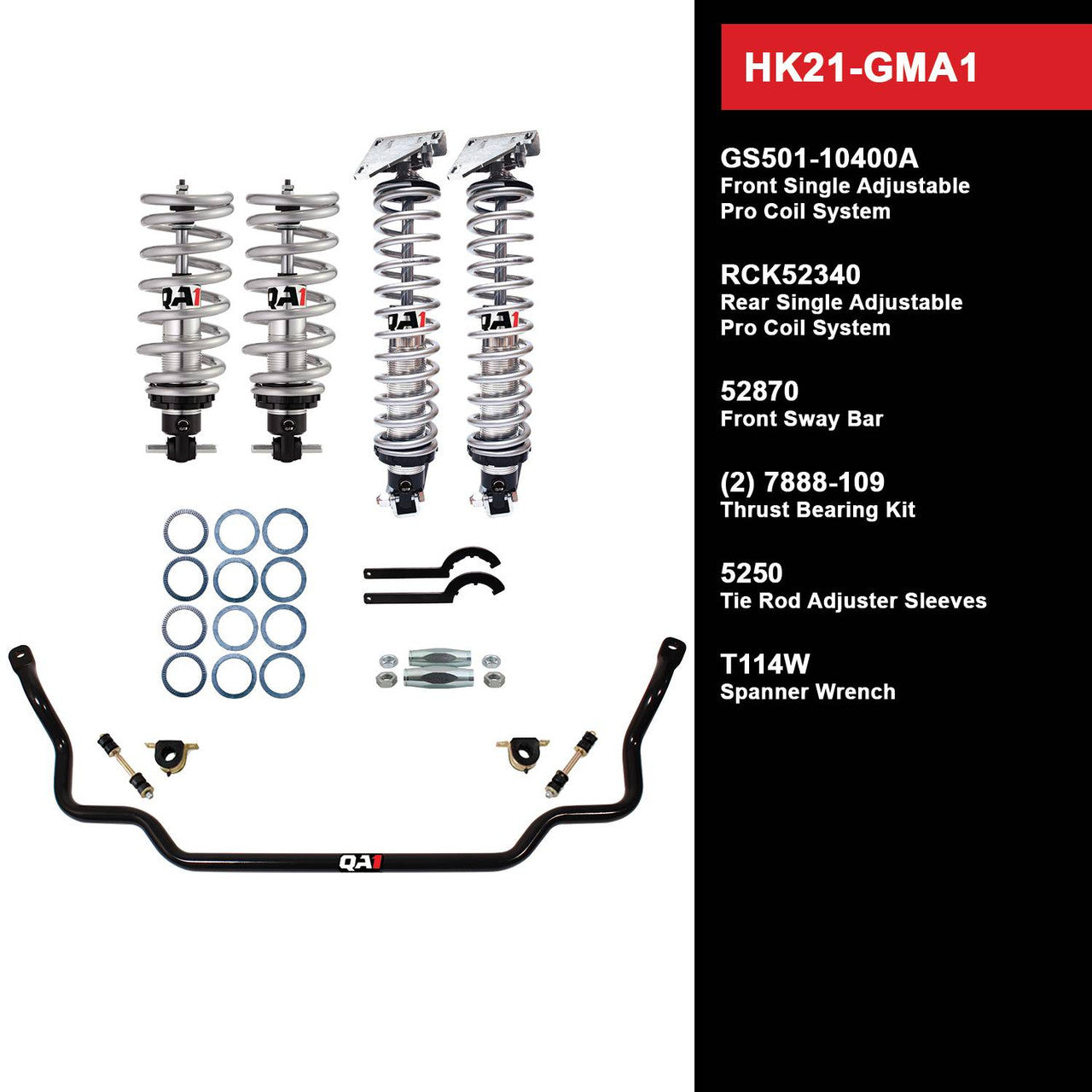 QA1 HK21-GMA1 Level 1 Full Vehicle Handling Kit 64-67 GM A-Body W/ Shocks