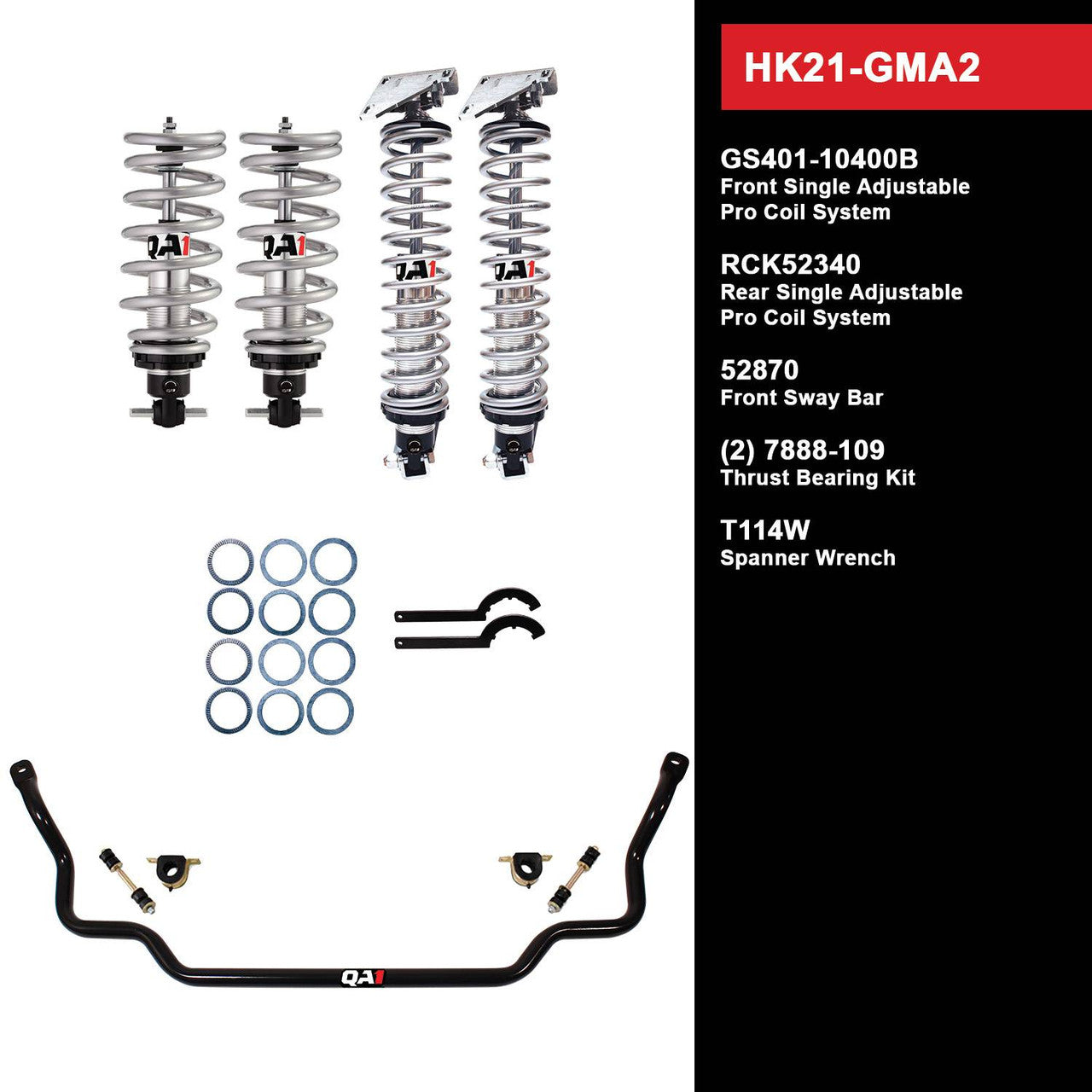 QA1 HK21-GMA2 Level 1 Full Vehicle Handling Kit 68-72 GM A-Body W/ Shocks