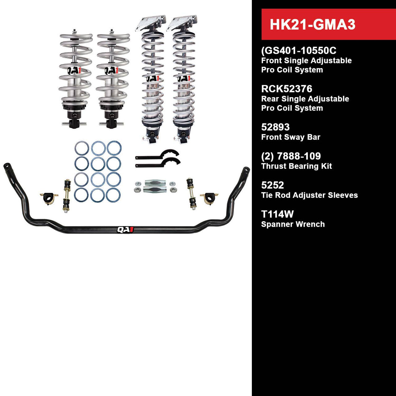 QA1 HK21-GMA3 Level 1 Full Vehicle Handling Kit 73-77 GM A-Body W/ Shocks