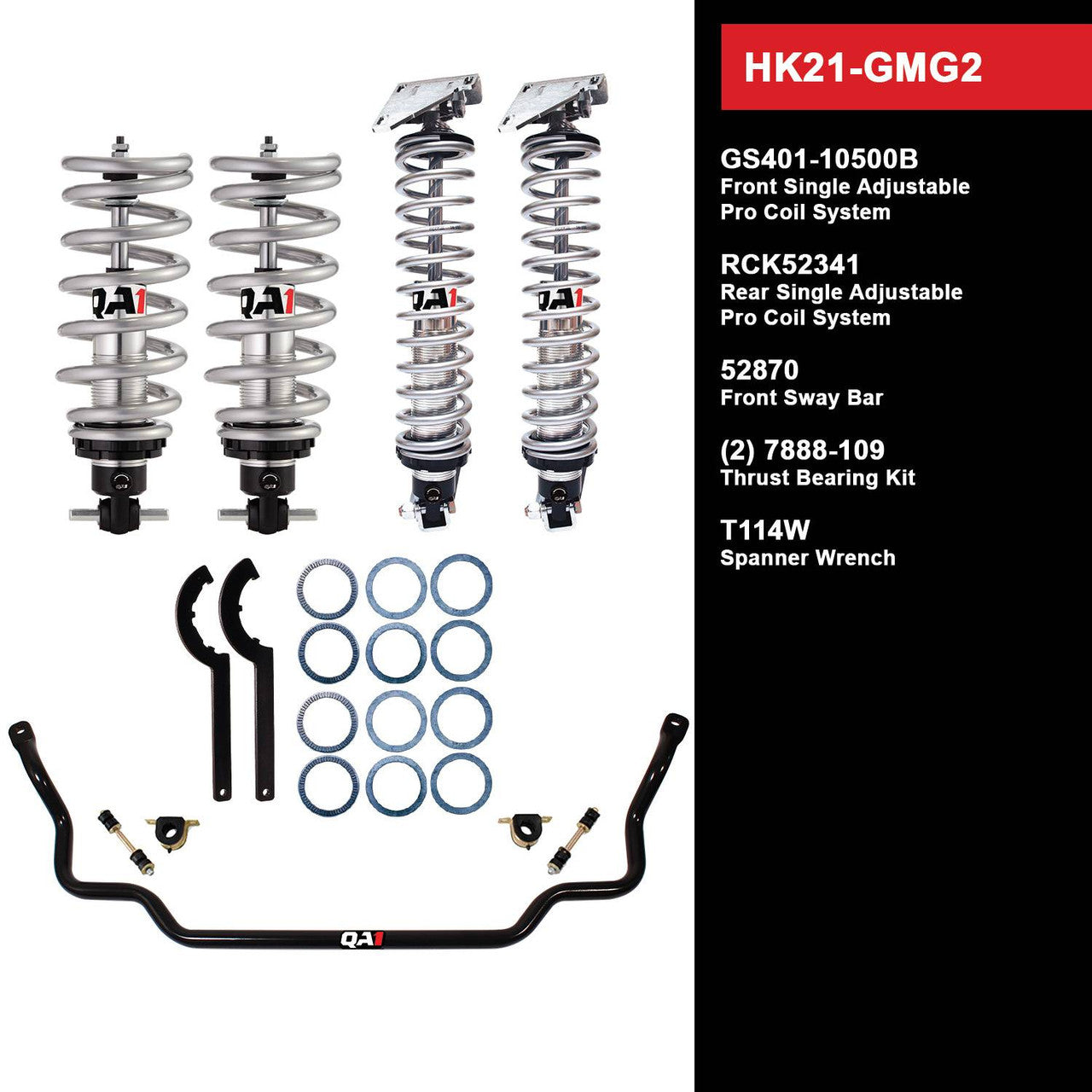 QA1 HK21-GMG2 Level 1 Full Vehicle Handling Kit 69-72 GM G-Body W/ Shocks