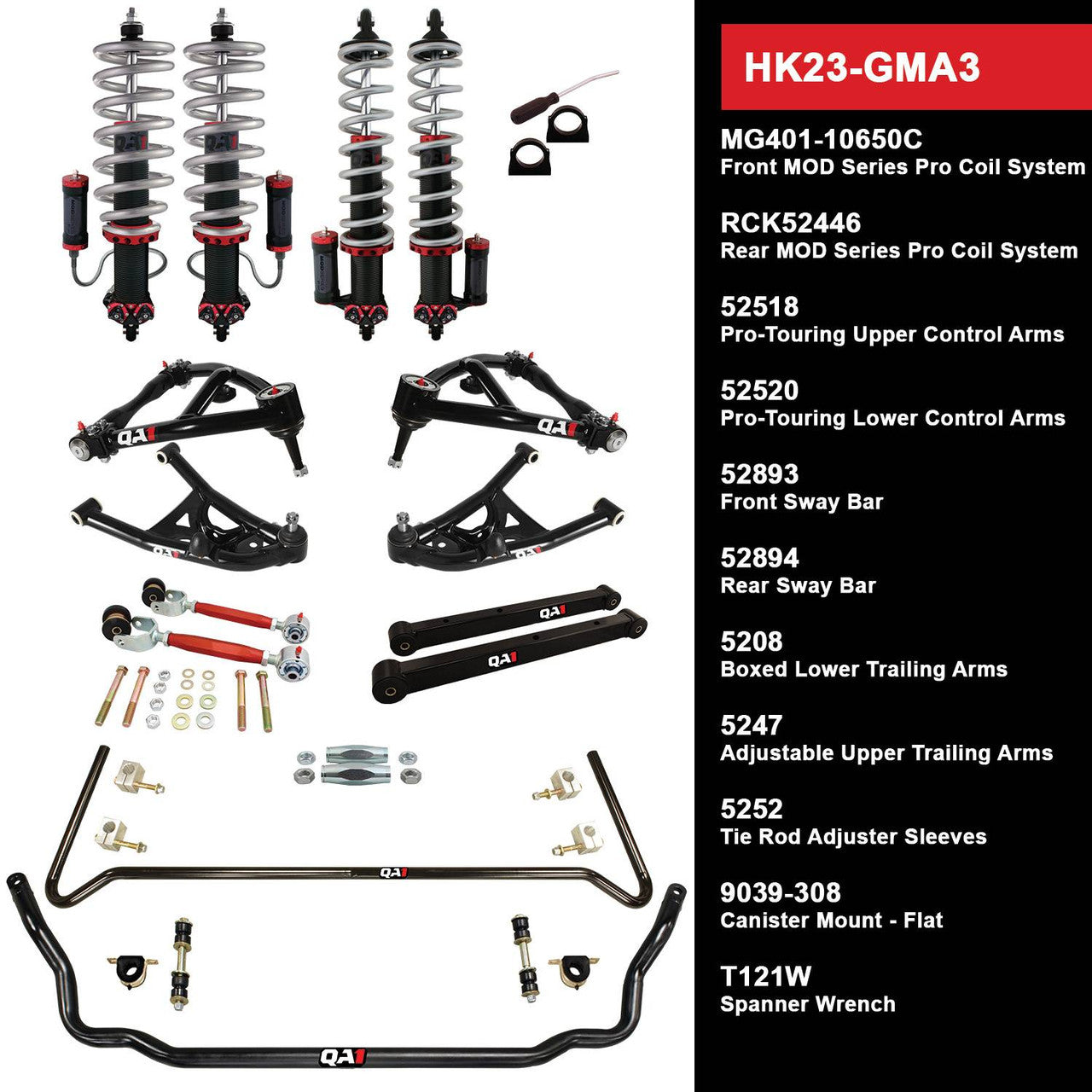QA1 HK23-GMA3 Level 3 Full Vehicle Handling Kit 73-77 GM A-Body W/ Shocks