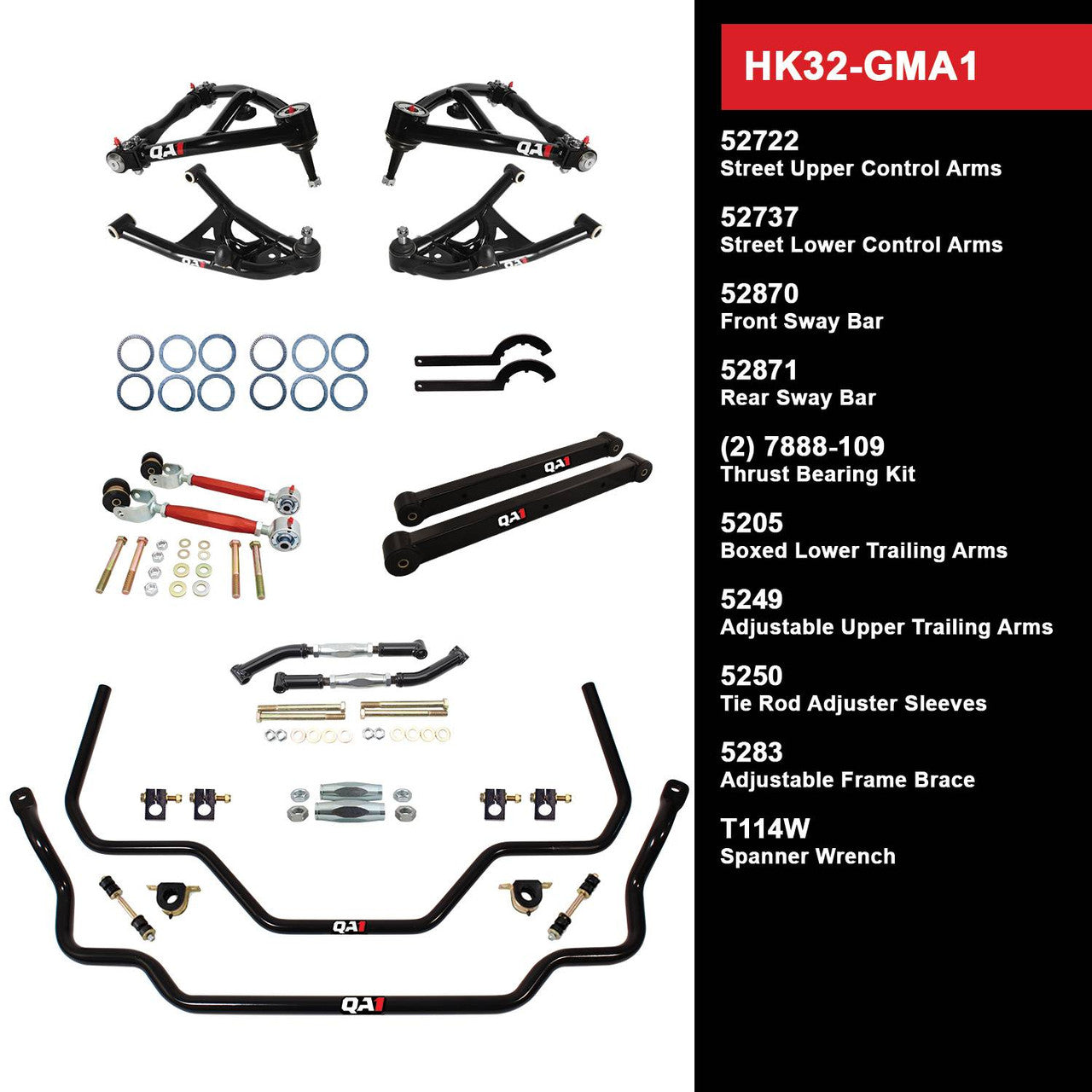 QA1 HK32-GMA1 Level 2 Full Vehicle Handling Kit 64-67 GM A-Body W/O Shocks
