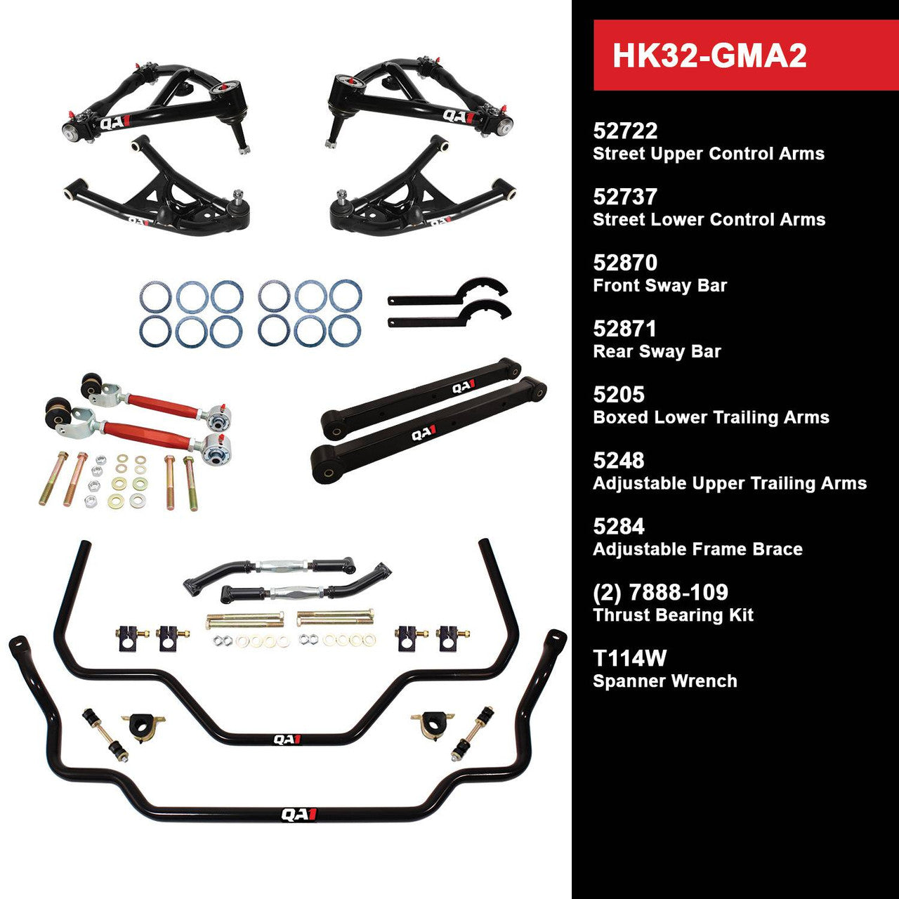 QA1 HK32-GMA2 Level 2 Full Vehicle Handling Kit 68-72 GM A-Body W/O Shocks