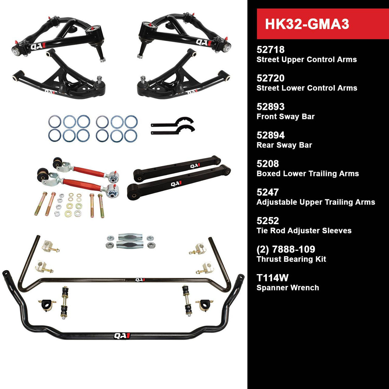 QA1 HK32-GMA3 Level 2 Full Vehicle Handling Kit 73-77 GM A-Body W/O Shocks