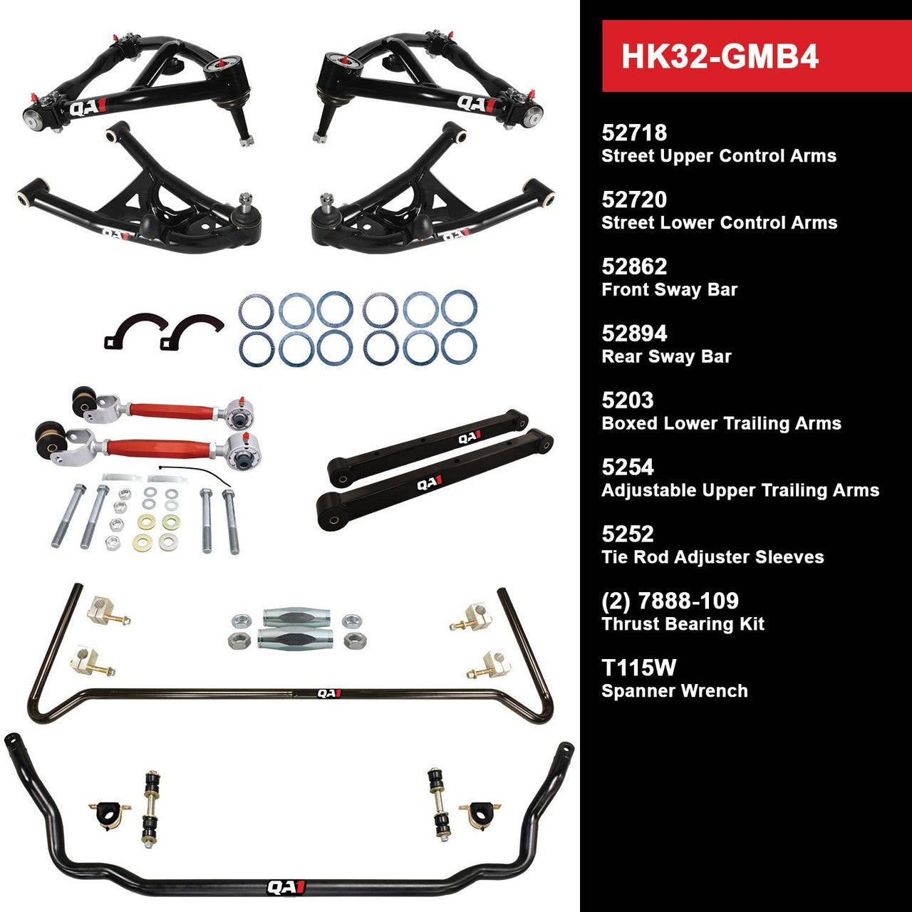 QA1 HK32-GMB4 Level 2 Full Vehicle Handling Kit 78-93 GM B-Body W/O Shocks