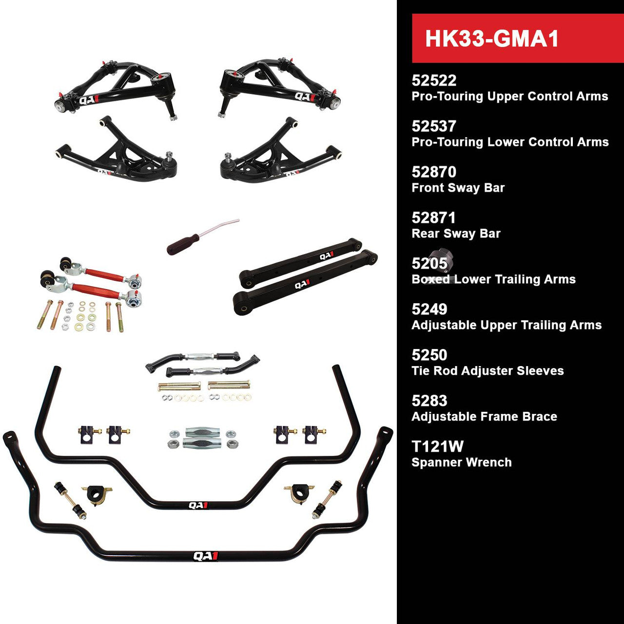 QA1 HK33-GMA1 Level 3 Full Vehicle Handling Kit 64-67 GM A-Body W/O Shocks