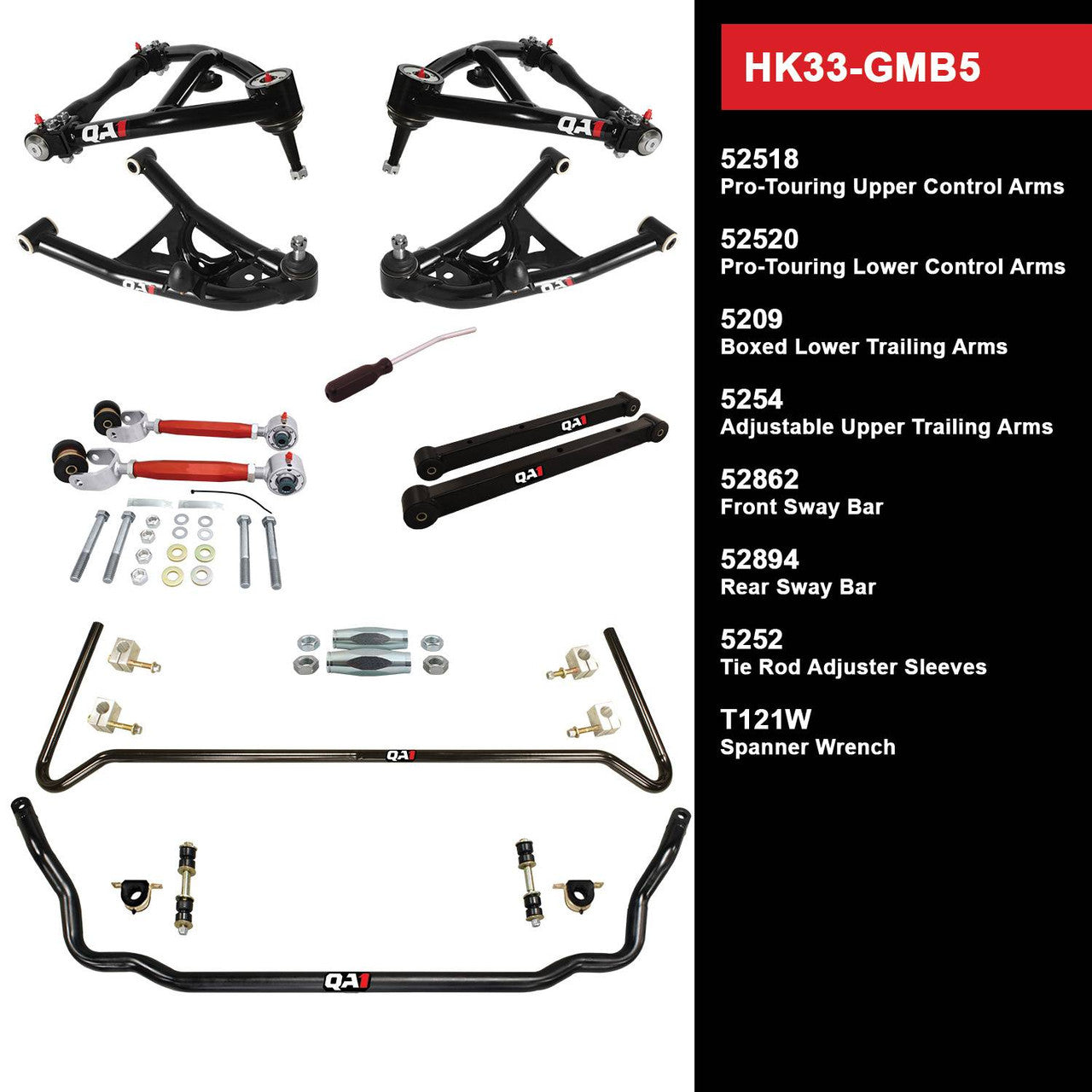 QA1 HK33-GMB5 Level 3 Full Vehicle Handling Kit 94-96 GM B-Body W/O Shocks