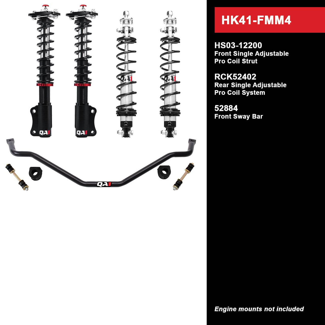 QA1 HK41-FMM4 Level 1 Full Vehicle Handling Kit 94-04 Mustang W/ Shocks