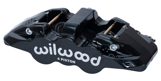 Wilwood 120-14440-BK Wilwood Caliper - Aero4-DS Forged Four-Piston Caliper Black 1.12in Piston 1.10in Rotor - Black