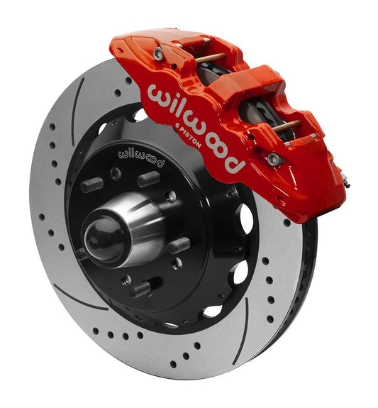 Wilwood 140-15943 63-87 C10 WWE IRON PRO SPINDLE AERO6 FRONT BRAKE KIT 14IN ROTOR 5 LUG BLACK