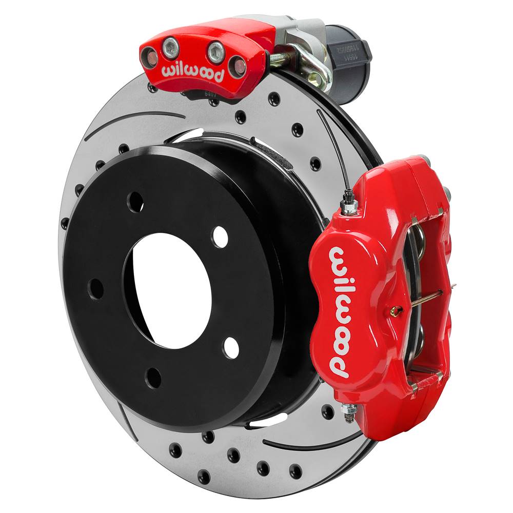 Wilwood 140-18043 Wilwood 88-98 GM C1500 Rear Electronic Parking Brake Kit Black 12.19in Rotor 3.25in Offset