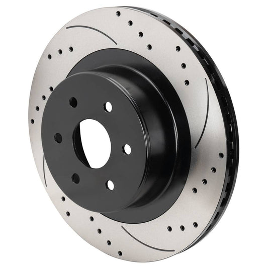 Wilwood 160-16663-BK Wilwood 6x5.5 SRP Drilled Performance Rear Rotor & Hat L/H - Black